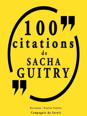 cover image of 100 citations Sacha Guitry